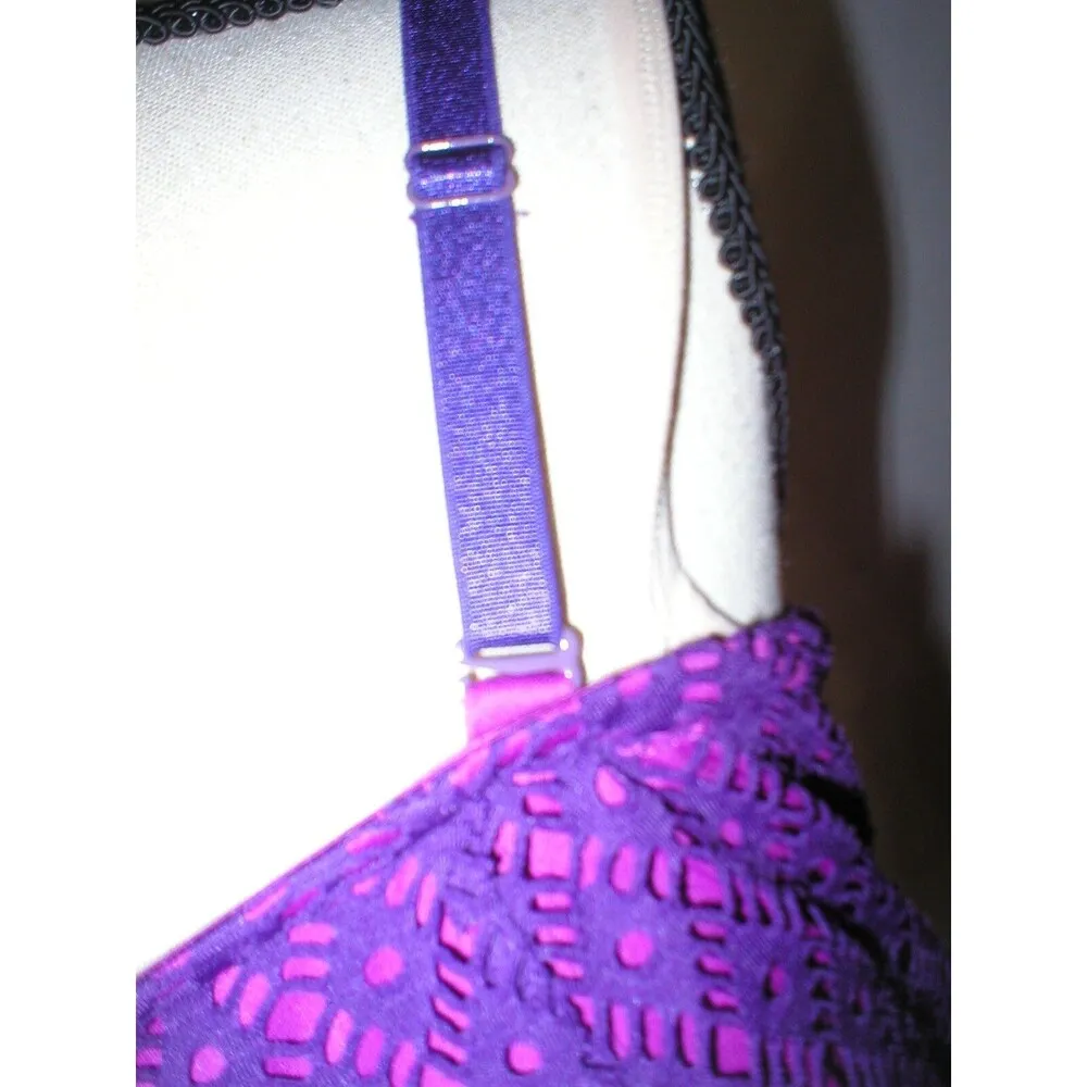 New Lane Bryant Womens Dress 26 Purple Dark Light Plus Tank Strapless Adjustable - Image 3