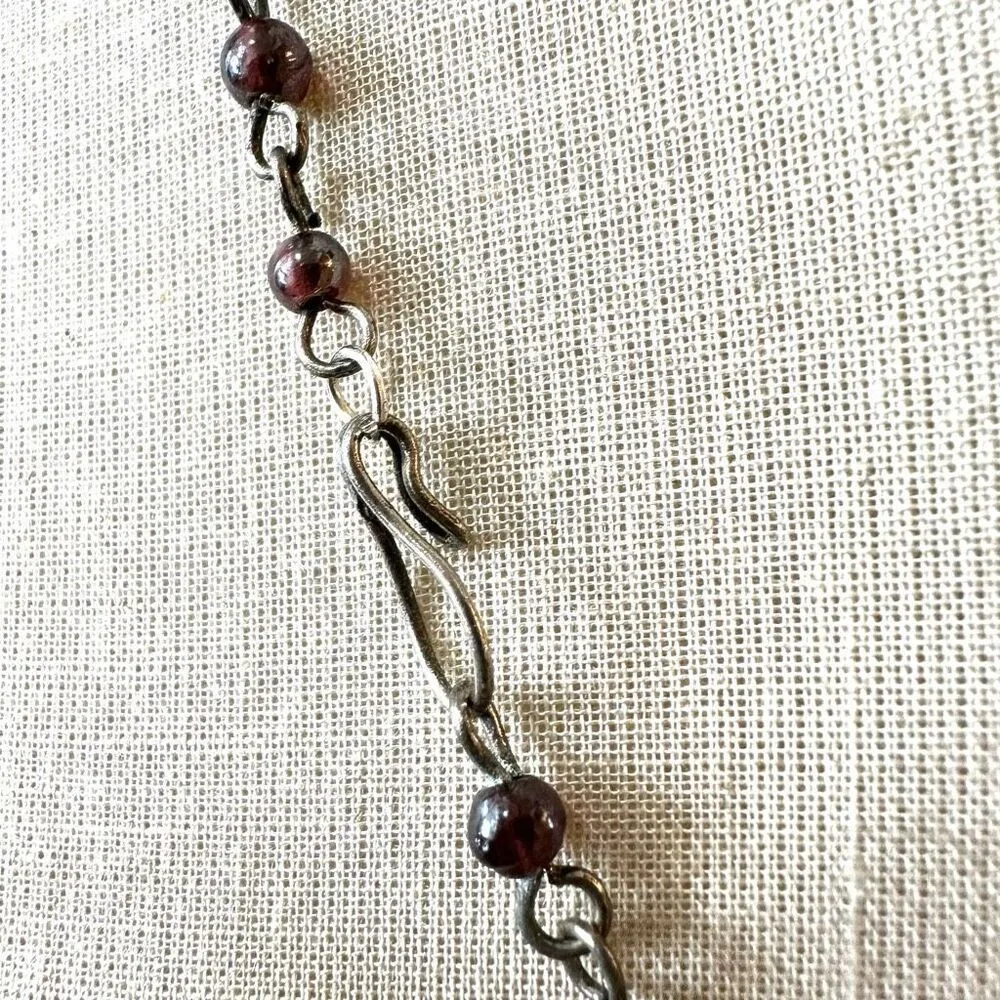 Metal heart beaded long necklace - Image 4