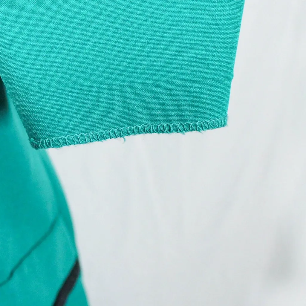 Vintage 1990s Teal & Black Power Skirt Suit Size 14 Nikki Brand Green - Image 13