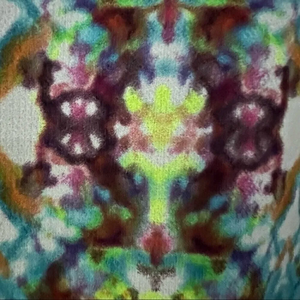 Forever 21 Vintage 90s Kaleidoscope Print Crop Top | Short Sleeve | Size S Yellow - Image 13