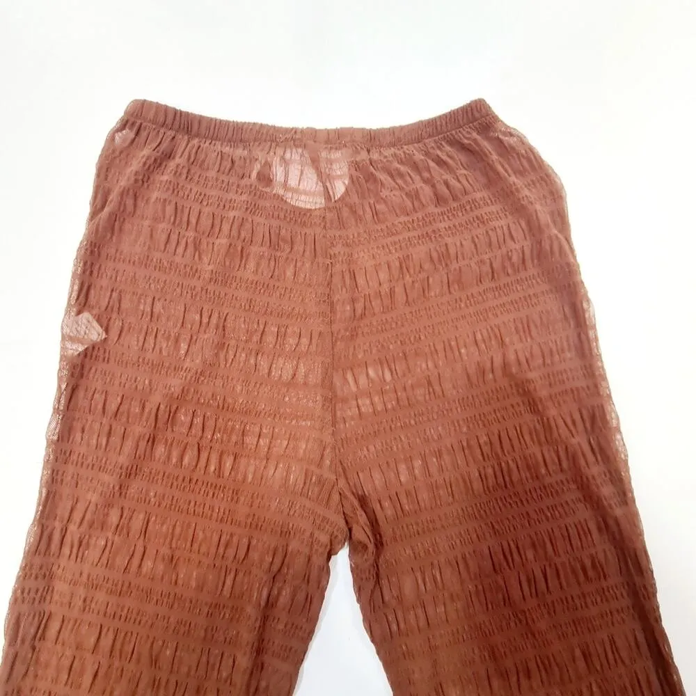 MORE TO COME Maxine Ruched Pant Set in Brown Small - Image 8