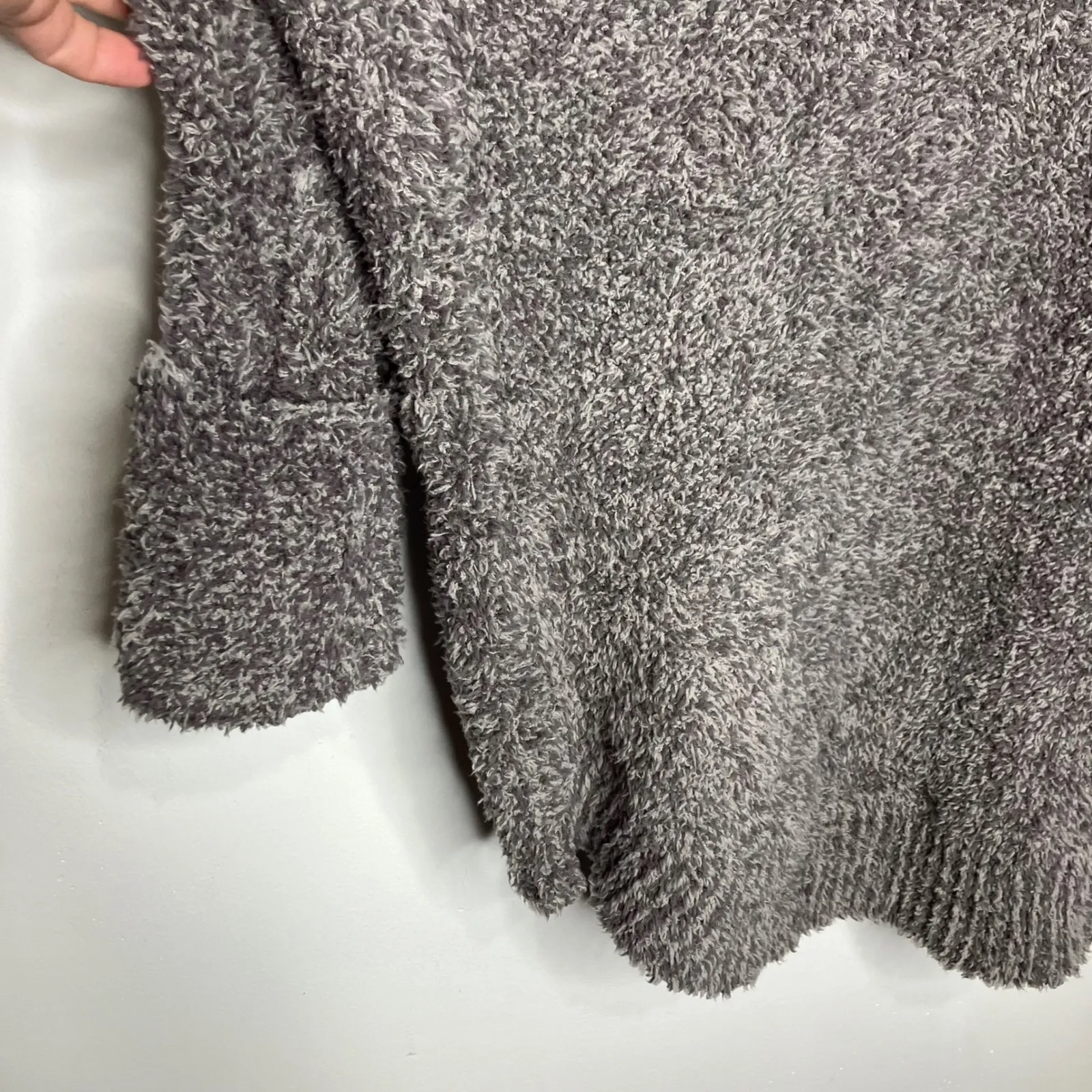 Barefoot Dreams cozy chic cocoon cardigan sweater women size L/XL Ash dove gray - Image 9