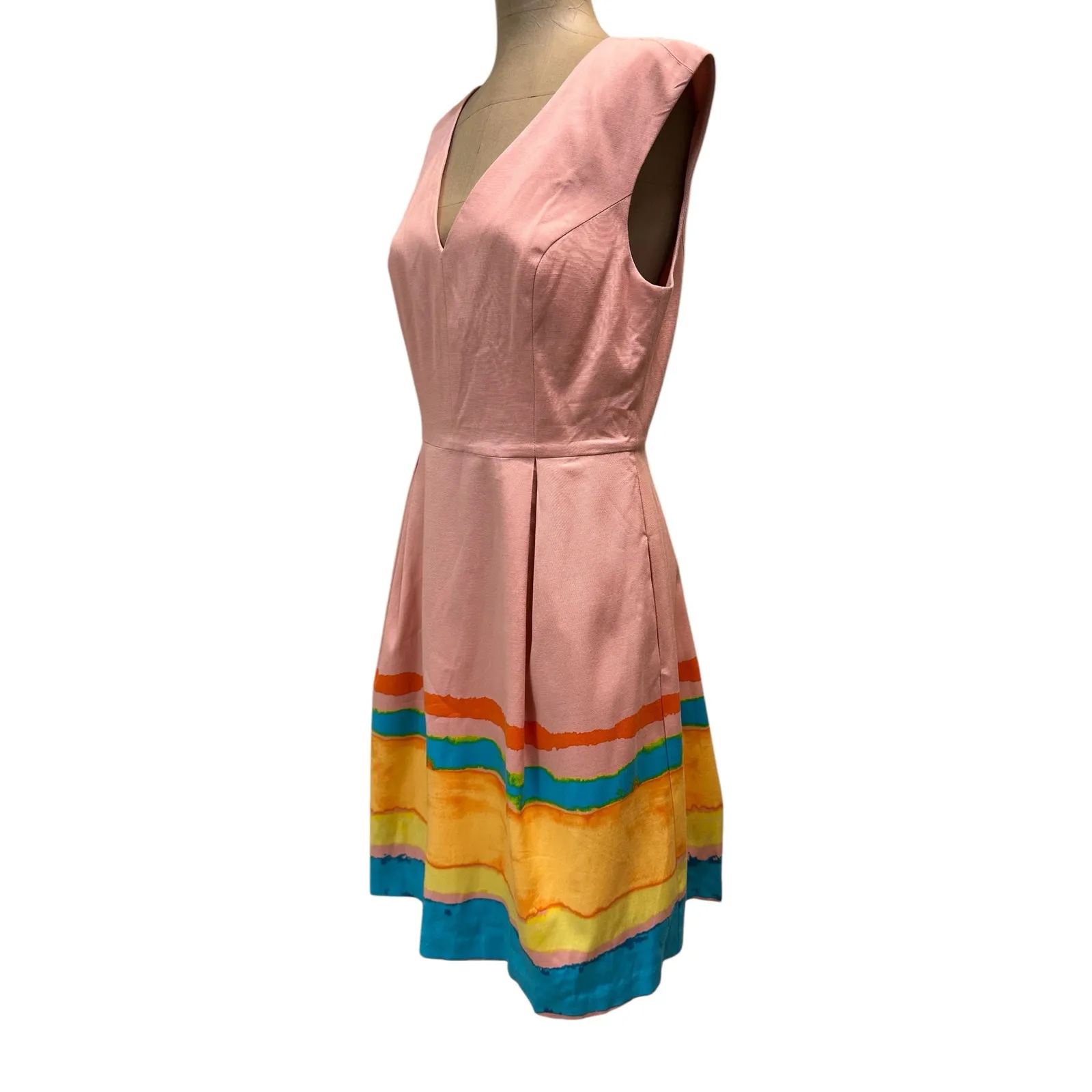 Anthropologie Tracy Reese Mini Dress Pink Painterly Fit & Flare New size 6 - Image 6