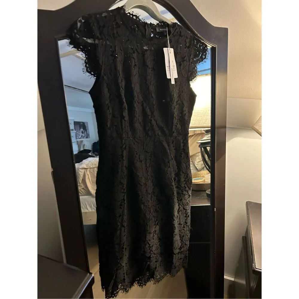 NEW Black Formal Sleeveless Lace Floral Elegant Cocktail Dress S - Image 5