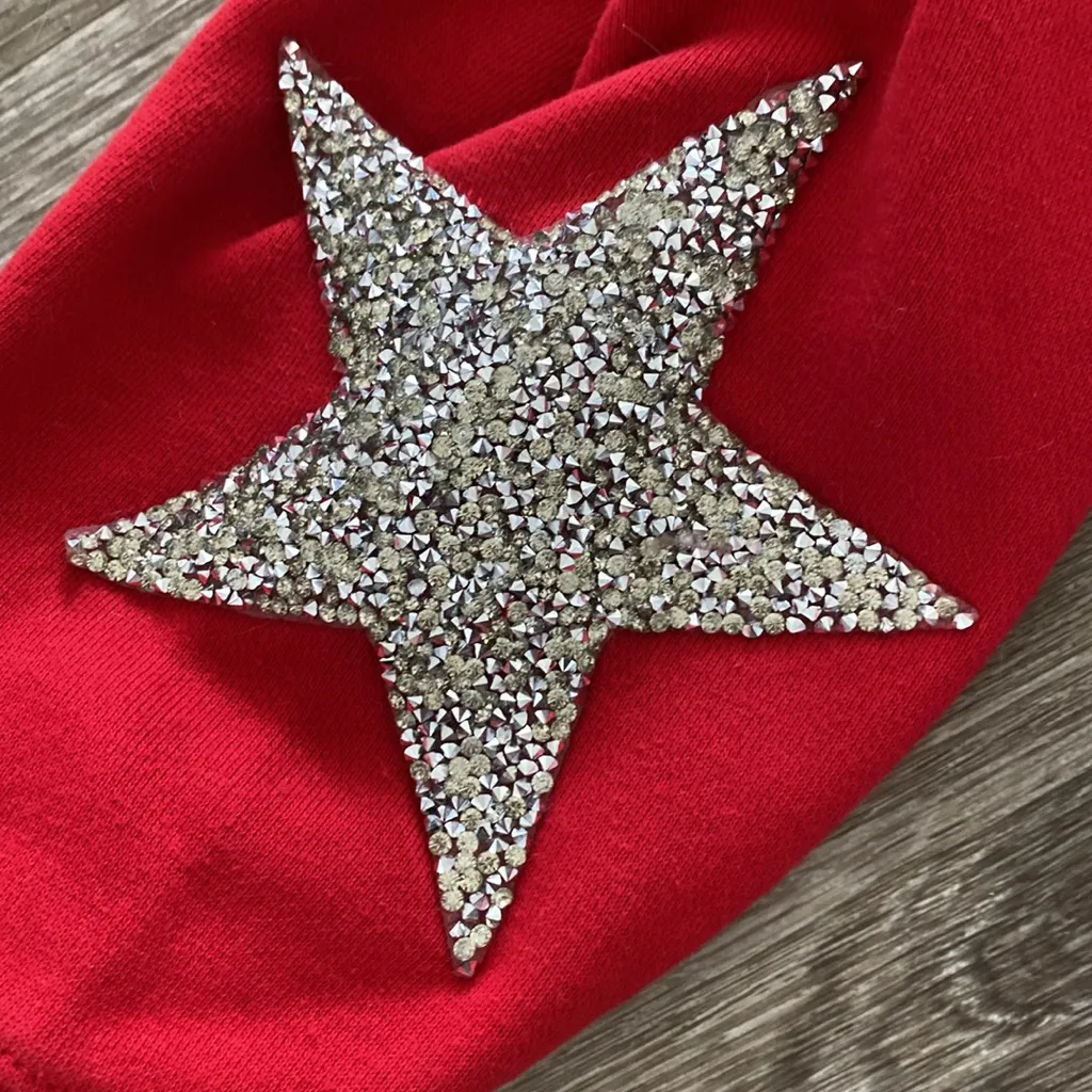 Furst of a Kind Chicago Bulls hoodie sweatshirt red glitter stars red medium - Image 3