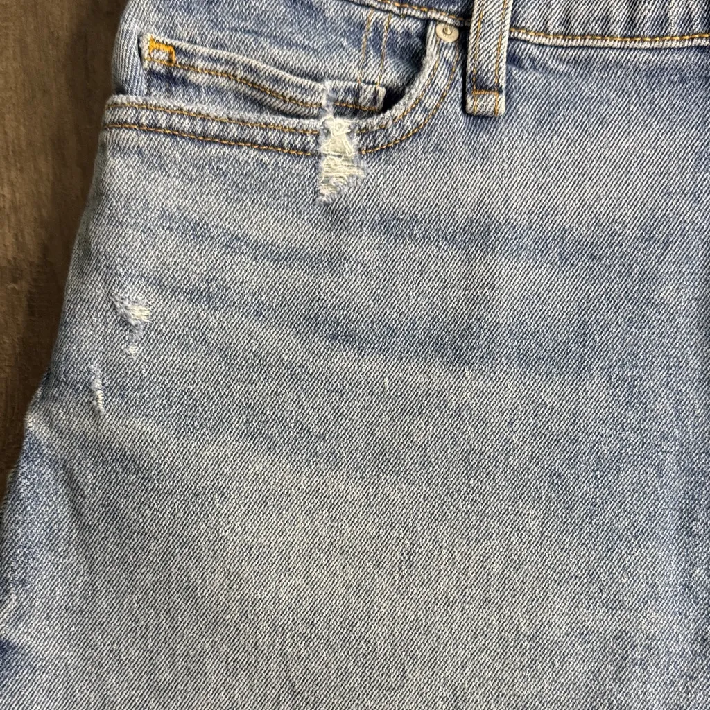 Hudson Jeans Light Blue Distressed Raw Hem Jean Shorts - Image 5