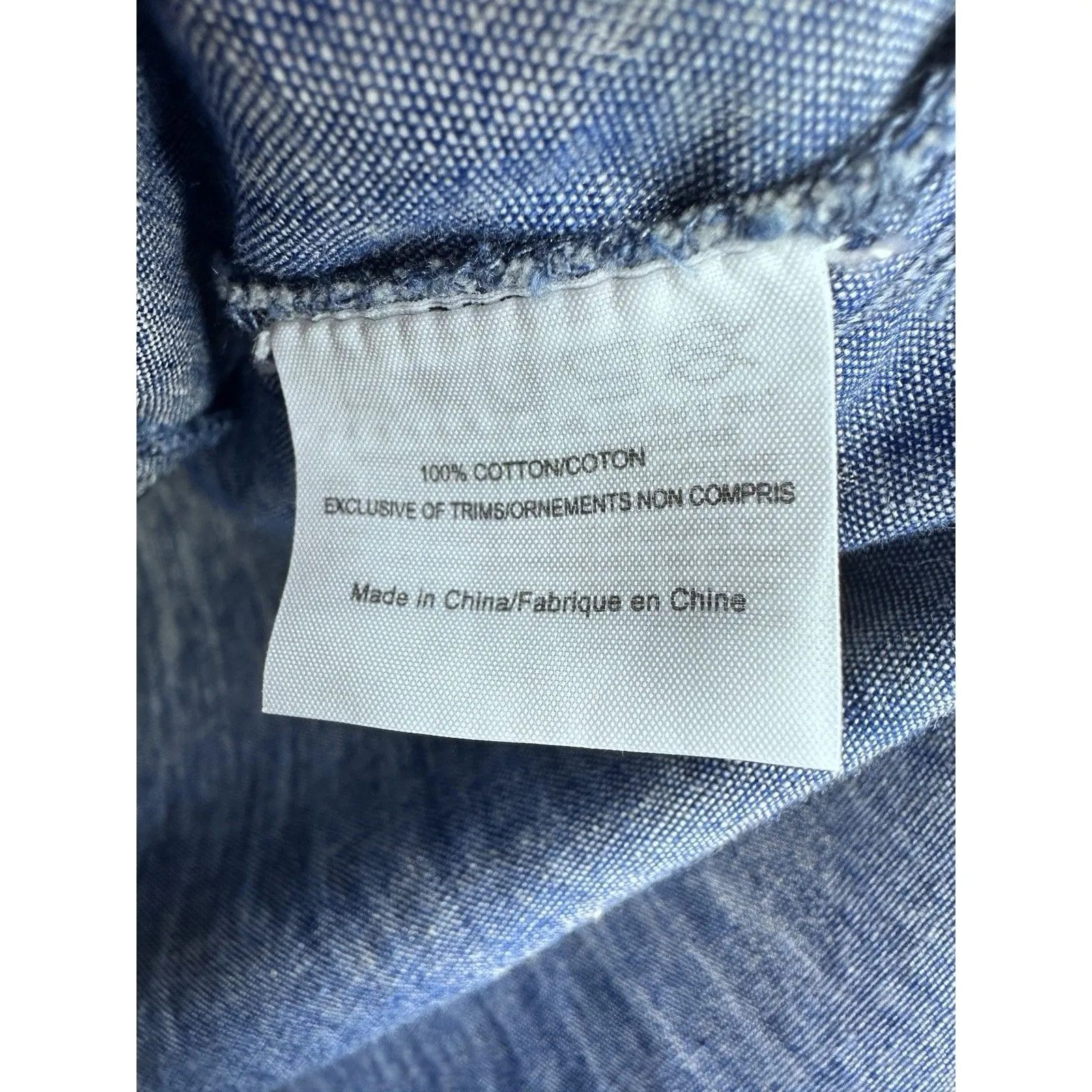 Tory Burch Womens Shirt Size XS 2 Blue Embroidery Was Designer Denim Minimalist - Image 8