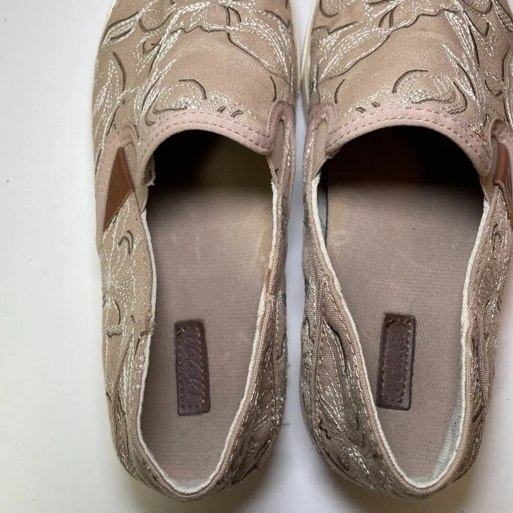 Olukai Pehuea Humu Lau Women's Size 7.5 Shoes Taupe Gray Slip-On Comfort Loafers - Image 6