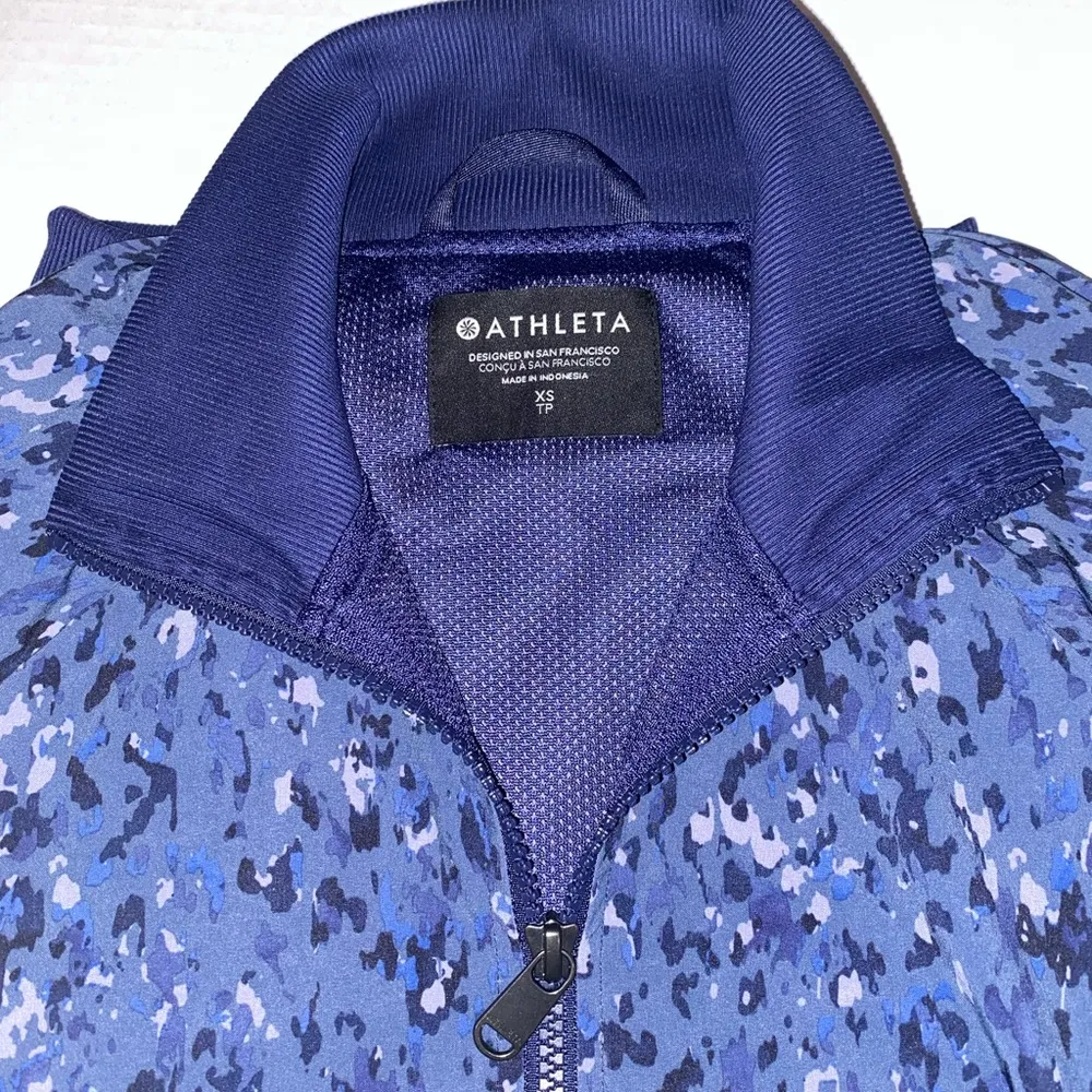 ATHLETA Brooklyn Bomber  II Jacket Chrome Blue Women's Large EUC Extra Small - Image 5