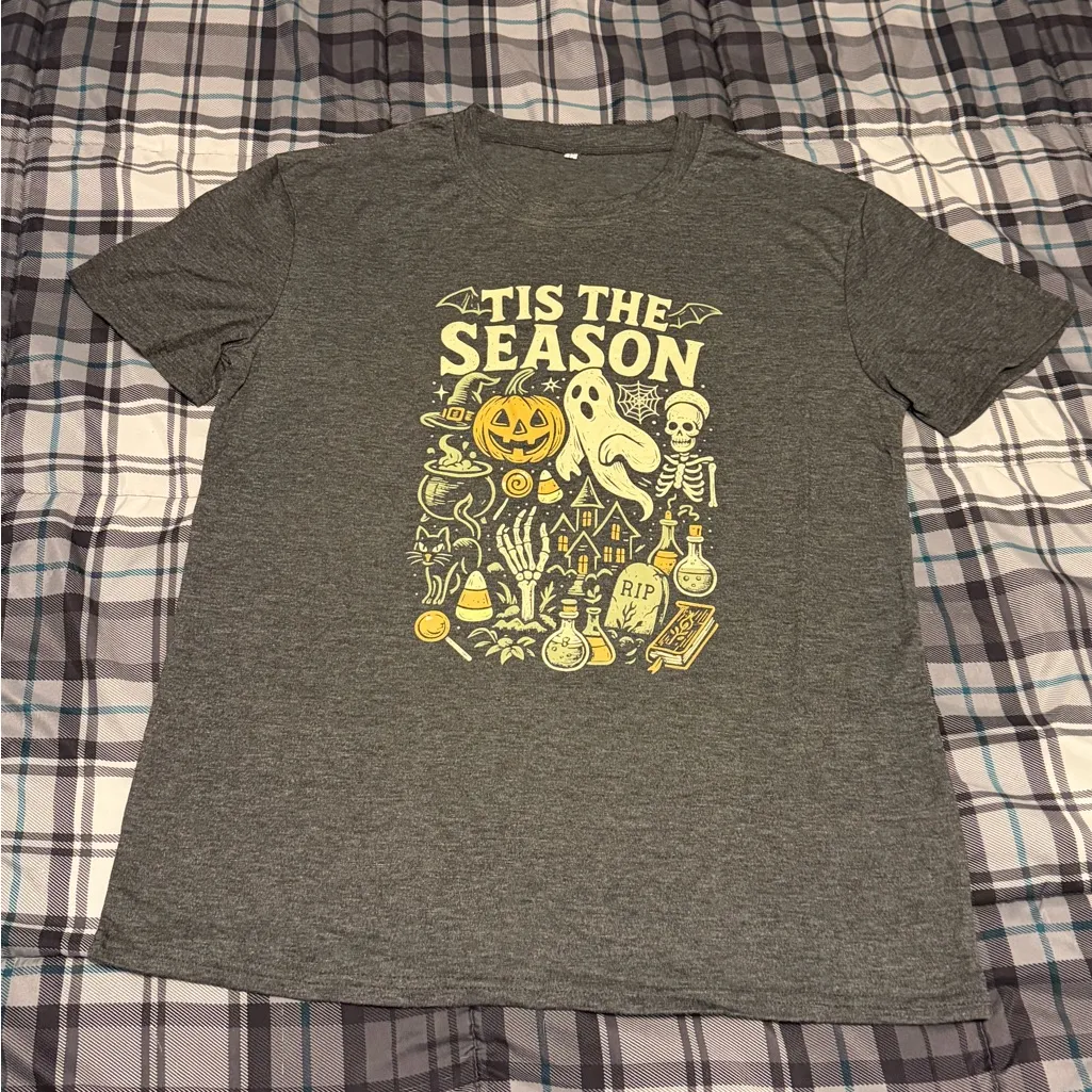Tis the Season Shirt Retro Halloween Shirt Vintage Halloween Shirt Fall Large Black - Image 2
