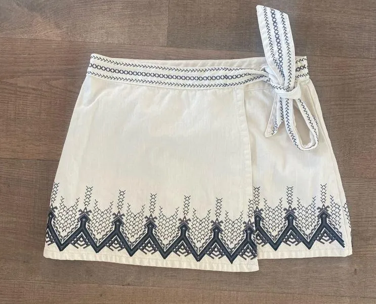 free people dream away embroidered wrap mini skirt - Image 3
