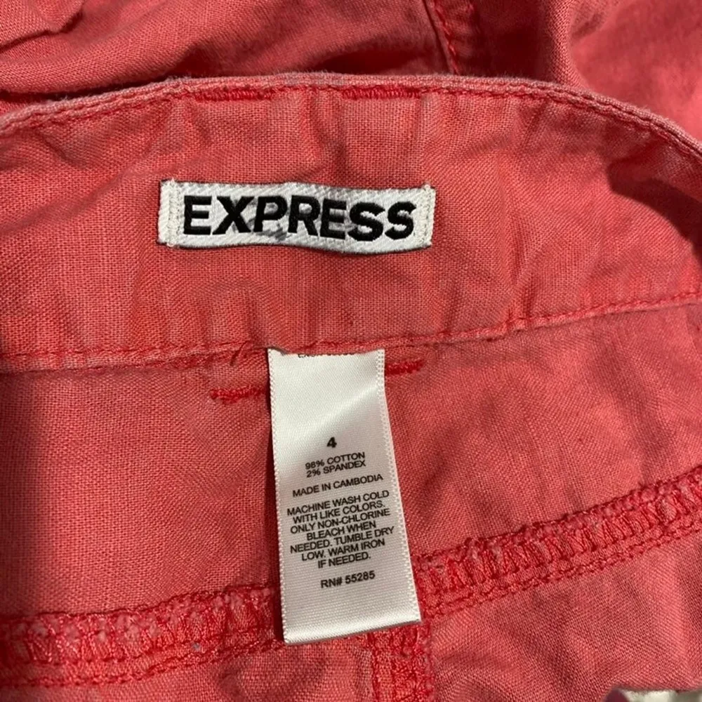 Express Pink Cotton Shorts Size 4 - Image 5