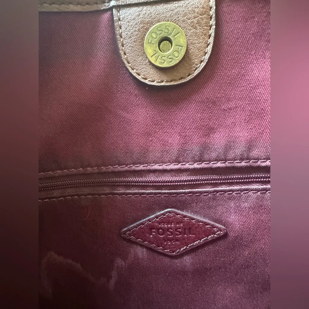 Fossil  Textured Black Leather Tote‎ Large Preowned - Image 3