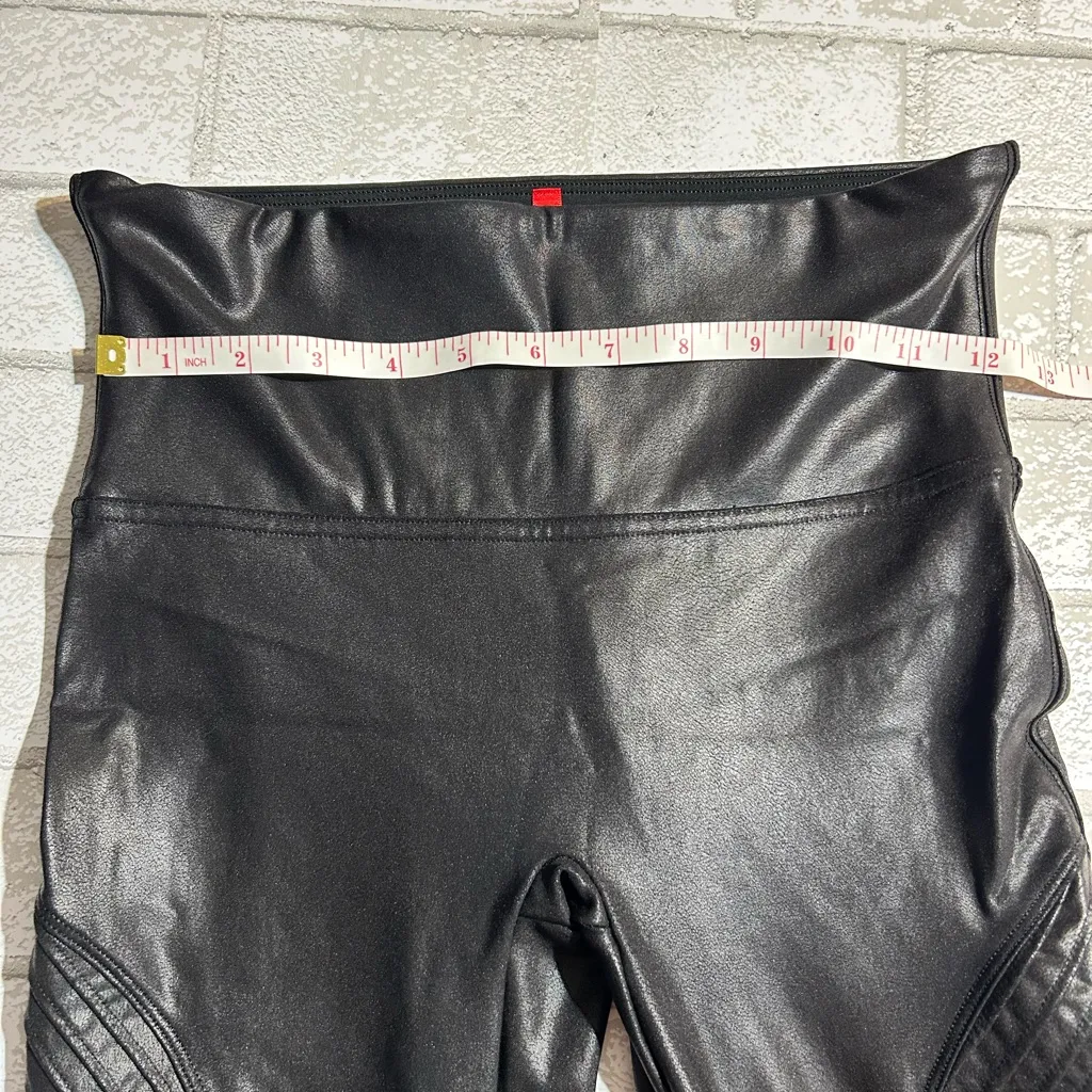 SPANX Black Moto Faux Leather Leggings - Image 8