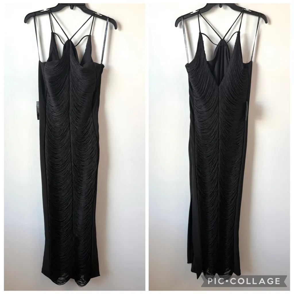 Ever New Quinn Fringe Bodycon Maxi Dress Black US‎ 8 - Image 6