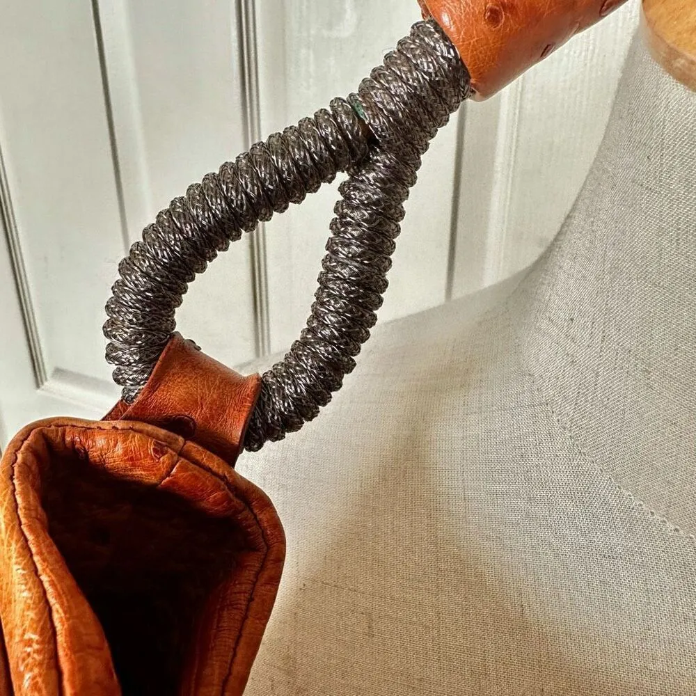 Nuti orange ostrich shoulder bag - Image 4