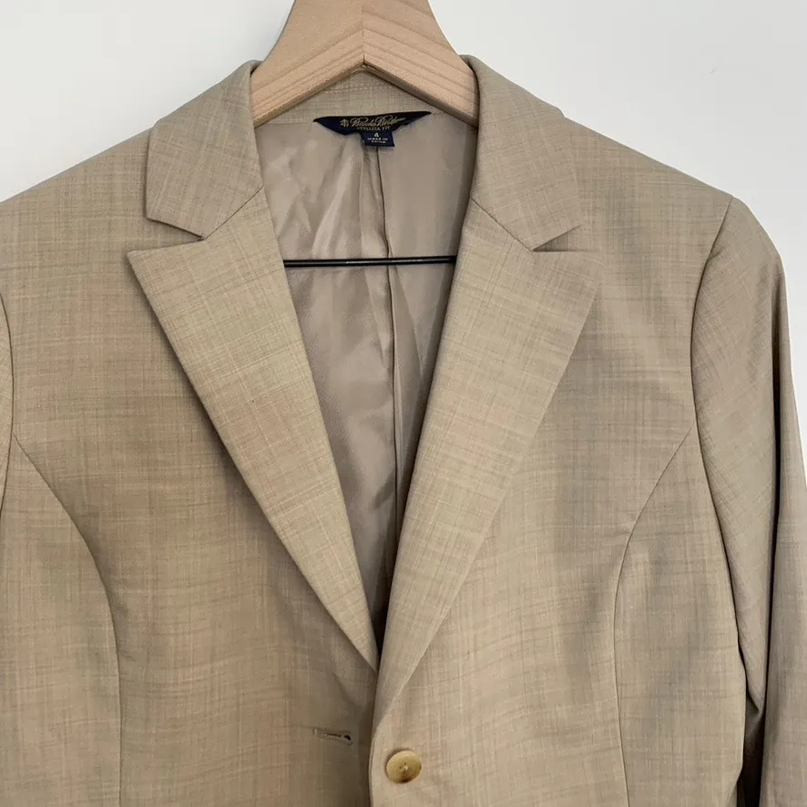 Brooks Brothers Loro Piana Stellita Fit Tan Blazer Womens Size 4 Wool - Image 6