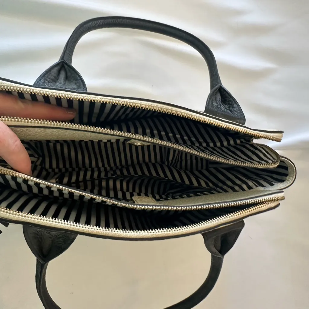 KATE SPADE Southport Avenue Lydia ivory black  Leather bag MSRP $428 (pu190 - Image 7