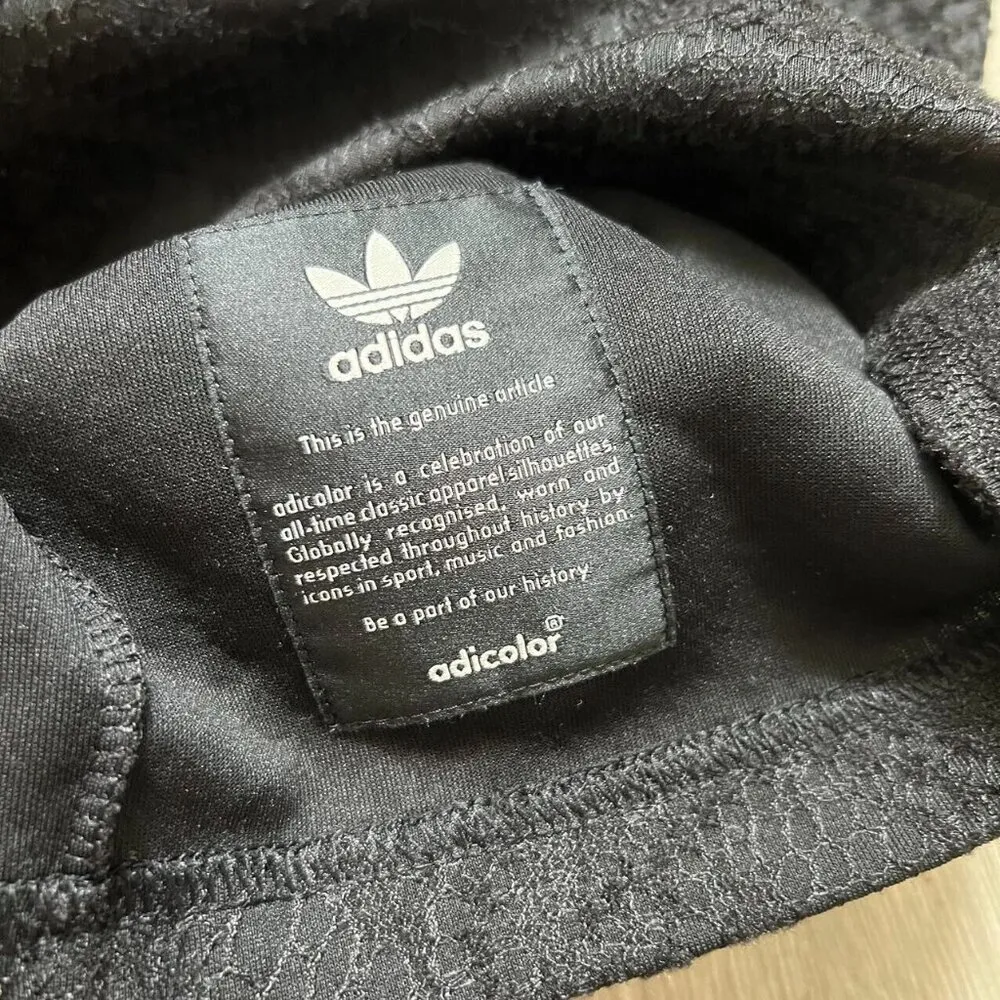 Adidas T Tank Dress Black Front Logo Floral Lace embroidery Womens Sz S - Image 6