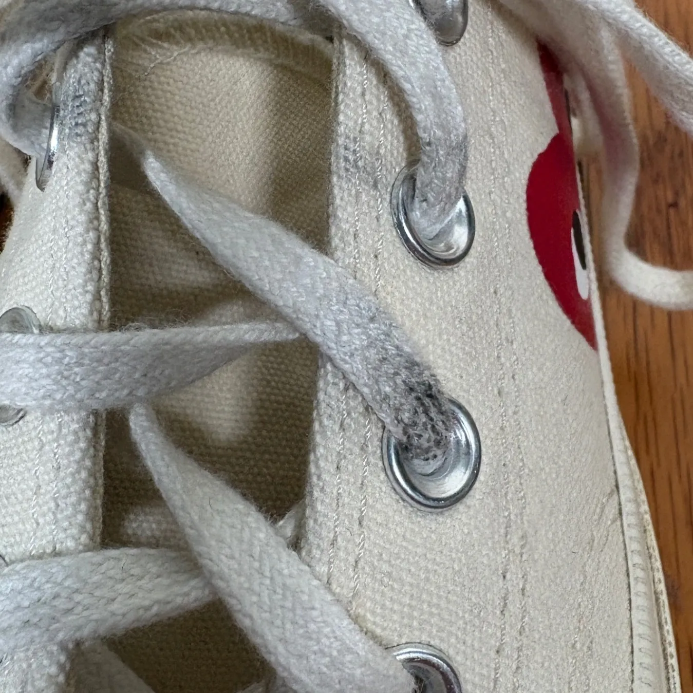 Comme des Garcons PLAY x Converse Chuck Taylor All Star Low Cream Shoes size 6 - Image 15