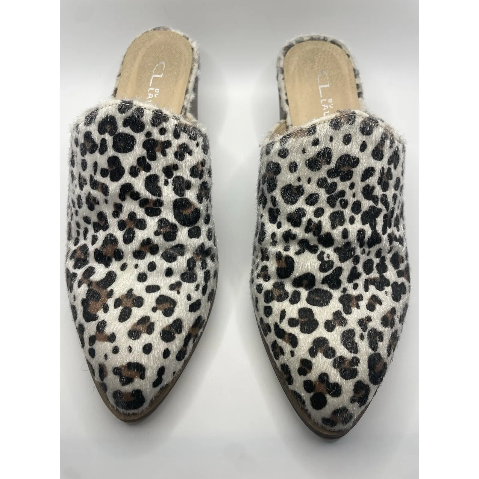 Very Volatile LA Leather Leopard Calf Hair Sling Back Mules Booties Womens 71/2 - Image 3