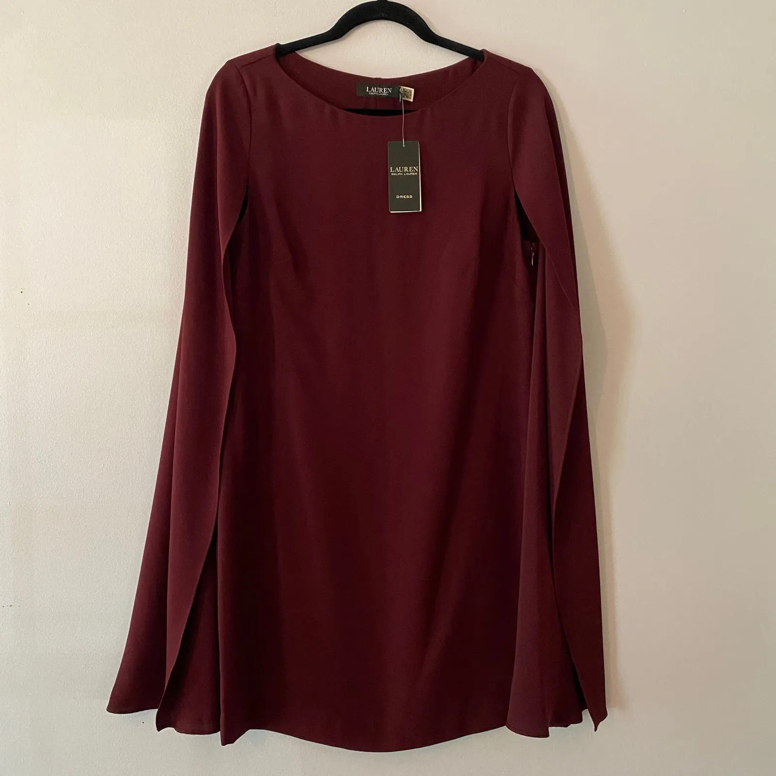 NWT Lauren Ralph Lauren Purple Cape Georgette Cocktail Dress Women's size 8 - Image 2