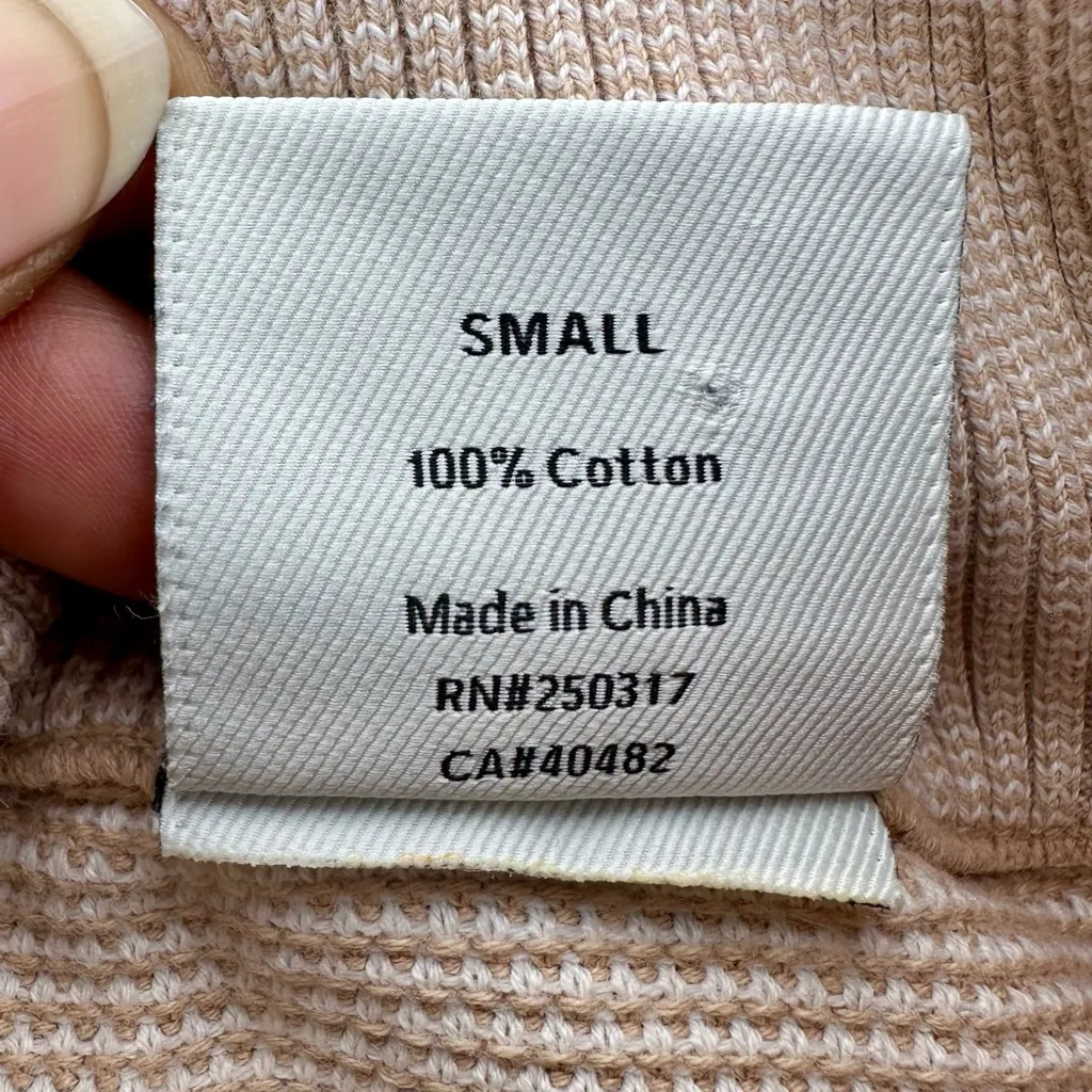 Varley Maceo 2.0 Cowl Neck Sweatshirt Beige Knit Relaxed Fit Size S - Image 4