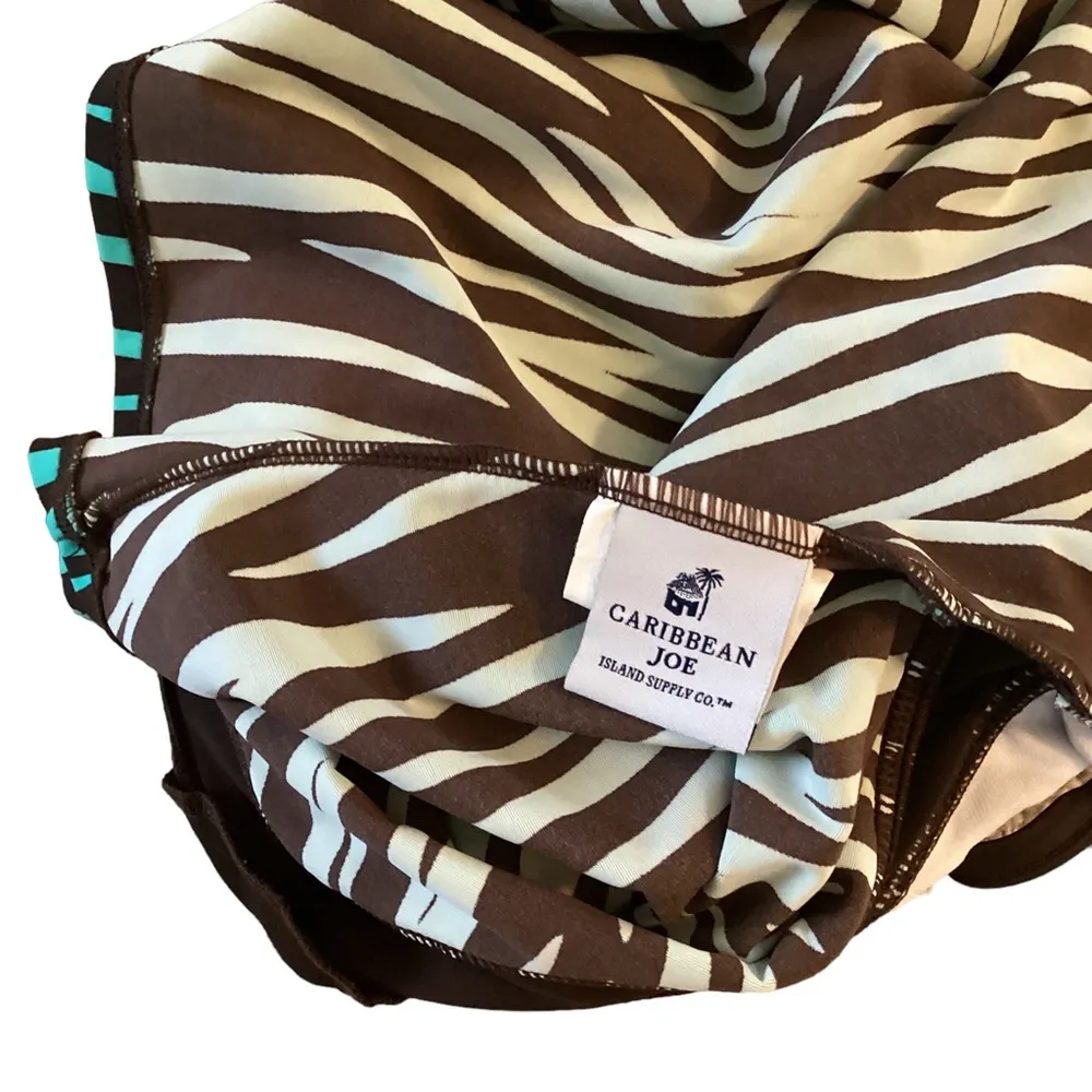 Tankini swim top. Turquoise and deep brown. Caribbean Joe. Size 10 - Image 8