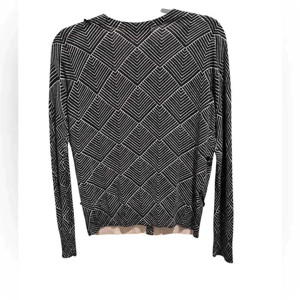 Women’s LOFT Black and White Patterned Cardigan - Image 5