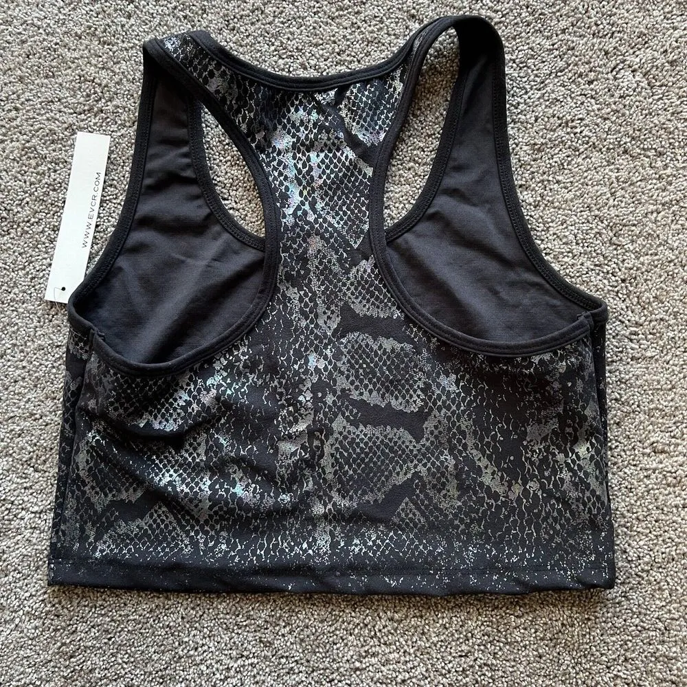 Evolution And Creation Kendall Black Iridescent Snakeskin Cropped Racerback top‎ Size L - Image 5