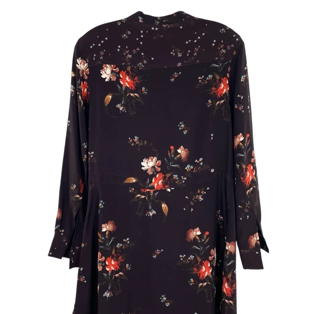 All Saints Helle Amarillo 100% Silk Button Up Shirt Dress - Image 9