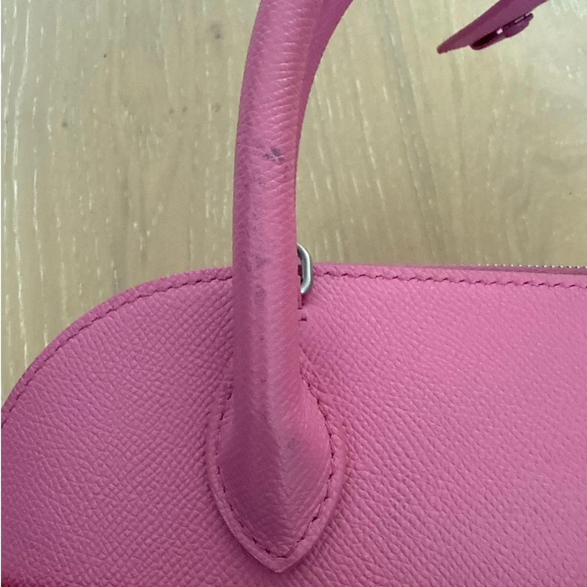 Balenciaga Ville Top Handle Leather Bag Small Pink Black - Image 4