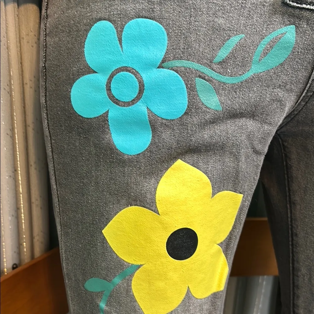 Floral appliqué look Gray Jeans Size undefined - Image 5
