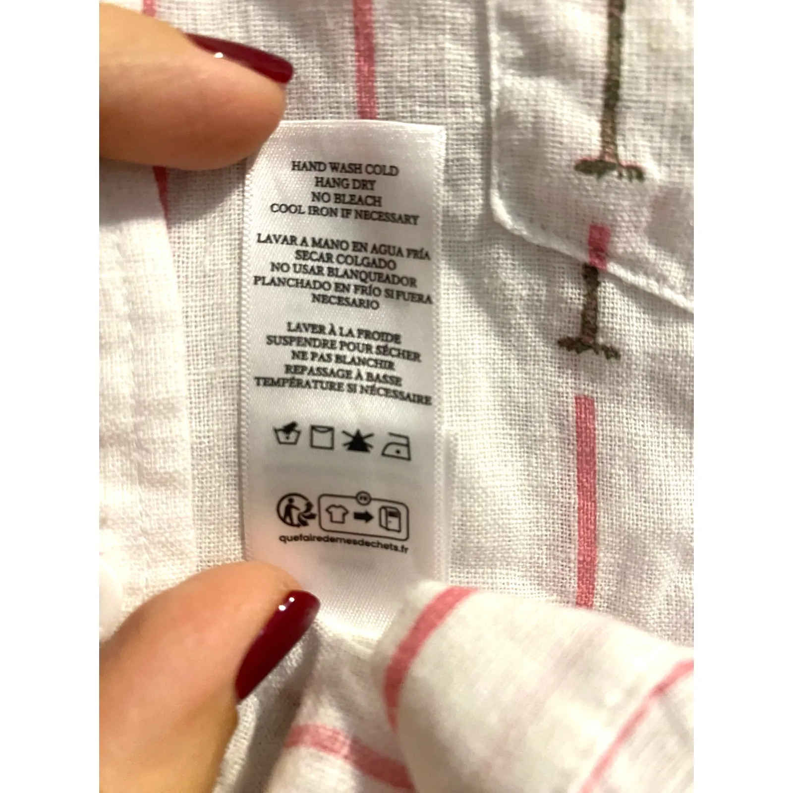 Rails Charli shirt Pink Palm Stripe Women's sz. S - Image 10