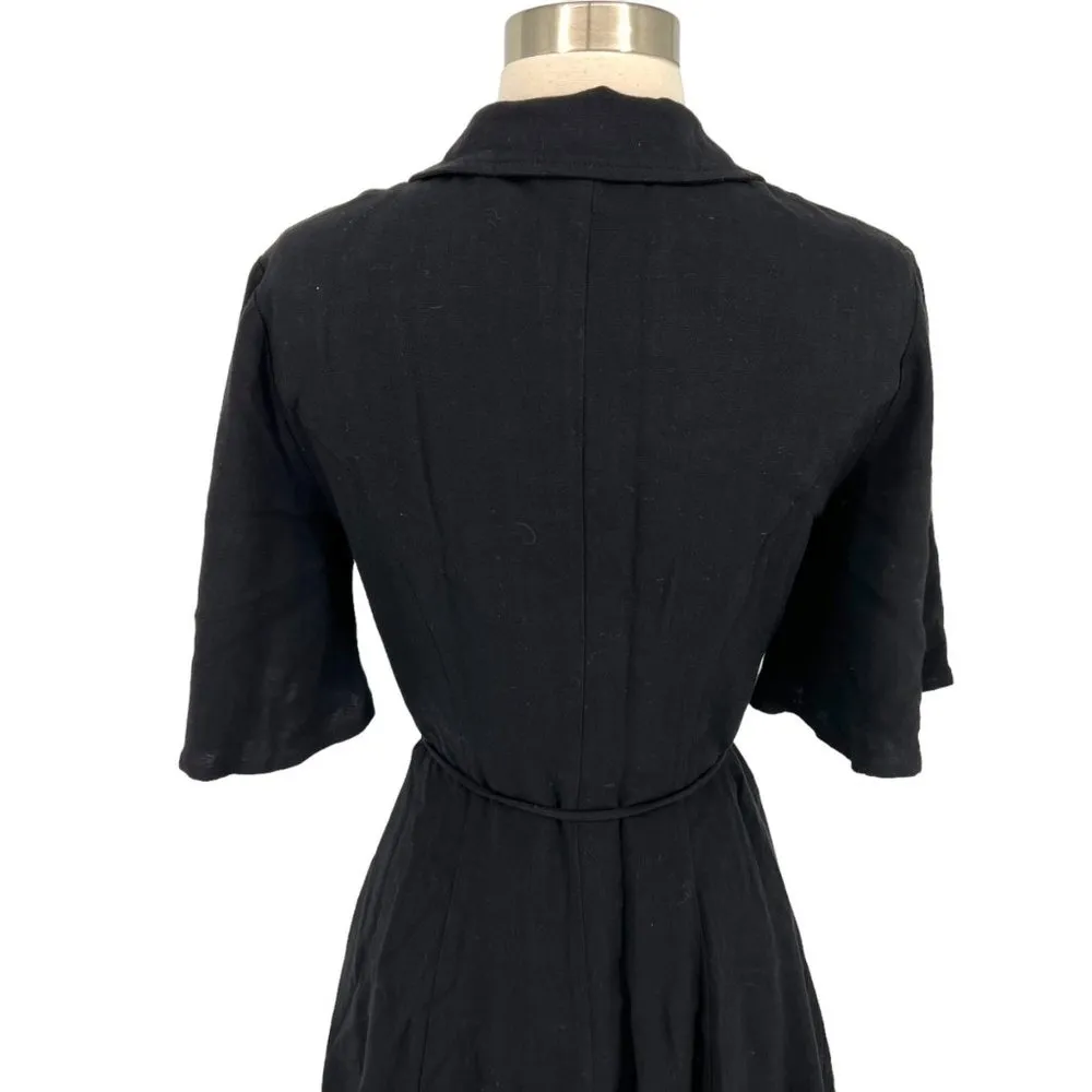 Emory Park Shirt Style Romper with Flutter Sleeves Black Size Small NWT - Image 6