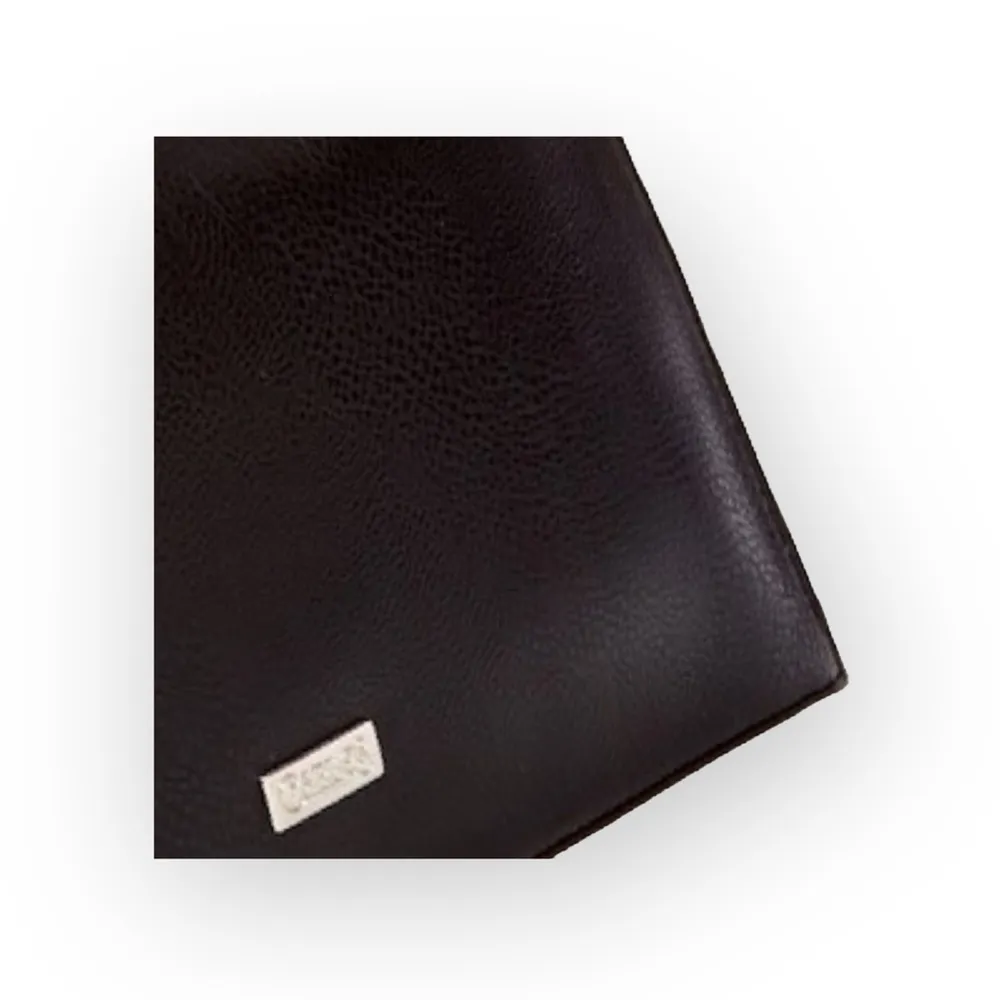 new Carlos Santana š’€Vegan Leather Faux Fur Pom Pom Clutch Handbag Bag š’€Black - Image 4