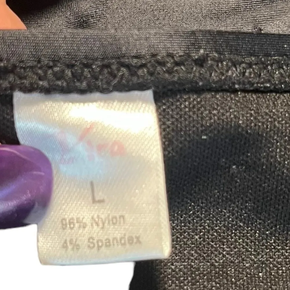 Womens Swimsuit One Piece Black Size Large Cutout Plunging Neck High Thigh Sexy - Image 12