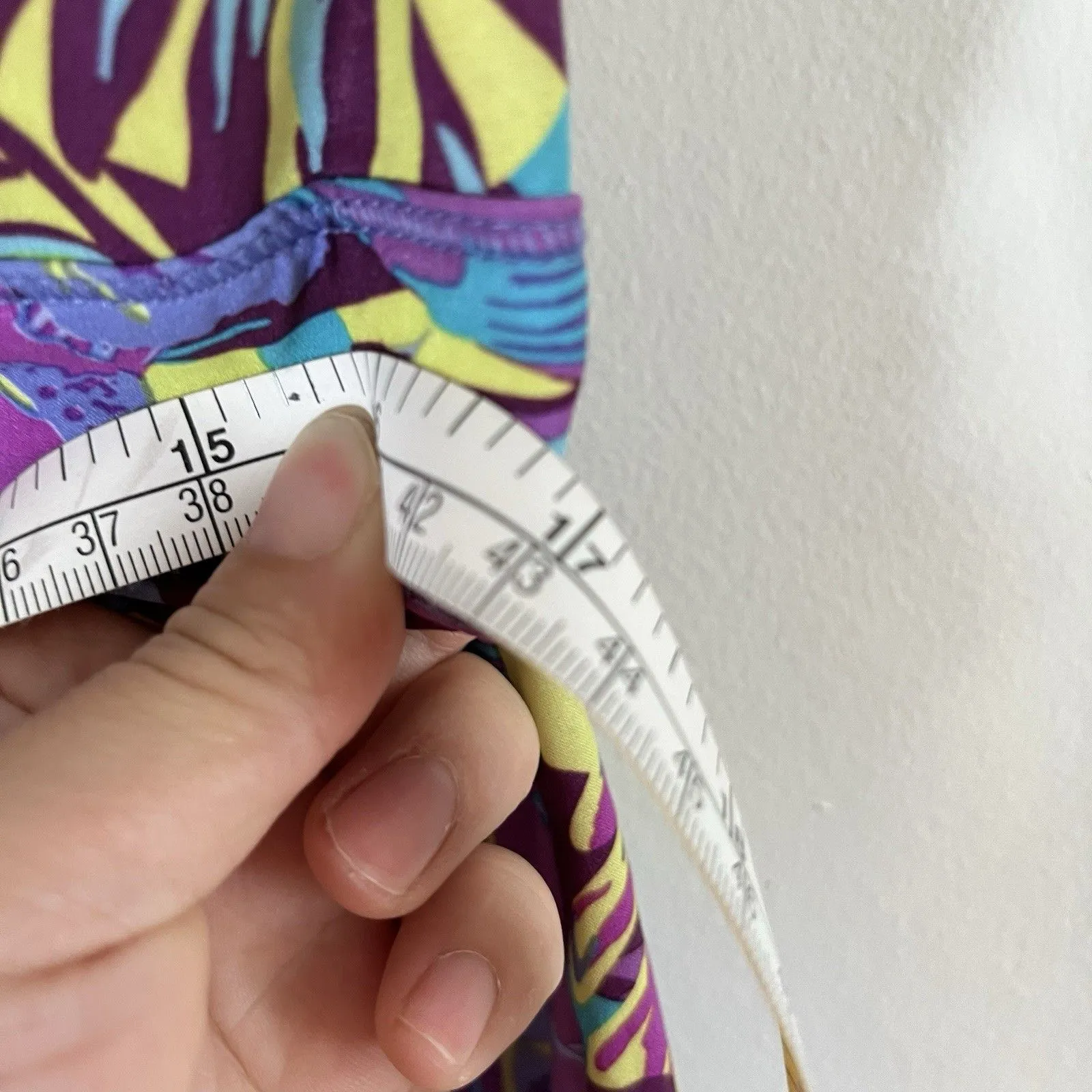 Title Nine Dress 8 Multicolor Trouble Nimblene Tropical Blue Purple Zip Pocket - Image 10