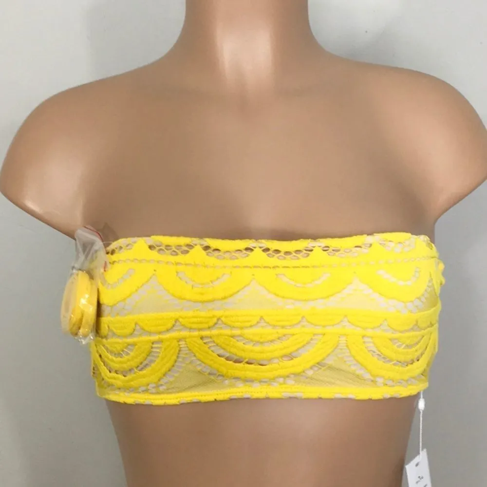PILYQ gold lace bikini. NO STRAPS. Retails $192. Medium - Image 11
