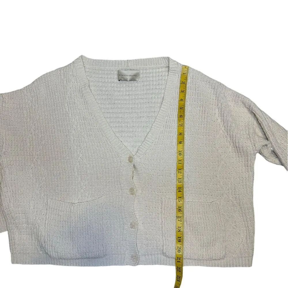 Monica Cordera Chunky Cardigan ivory. Tan Size 12 - Image 12