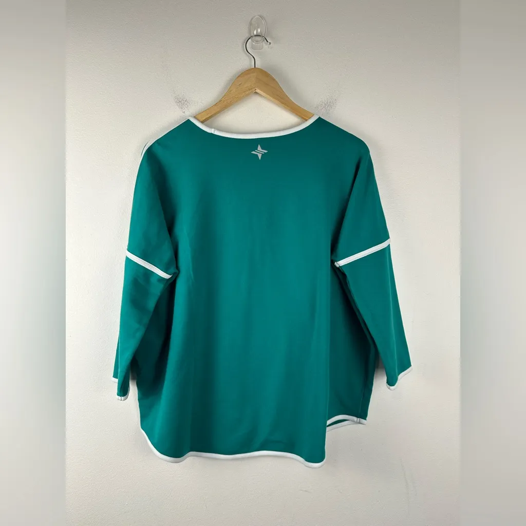 Tuckernuck SPORT Green and White Terry Farah Pullover Sweater Women’s Sz XS - Image 10