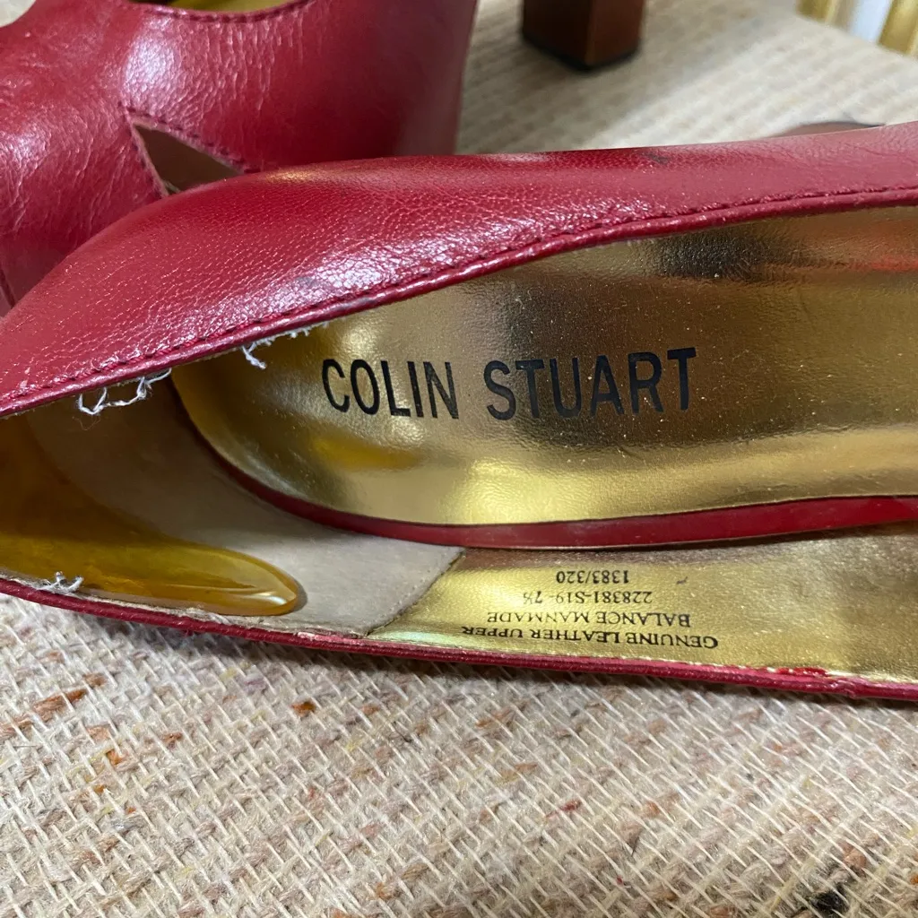 Colin Stuart Red Heels with Chunky Heel and Platform - Image 3