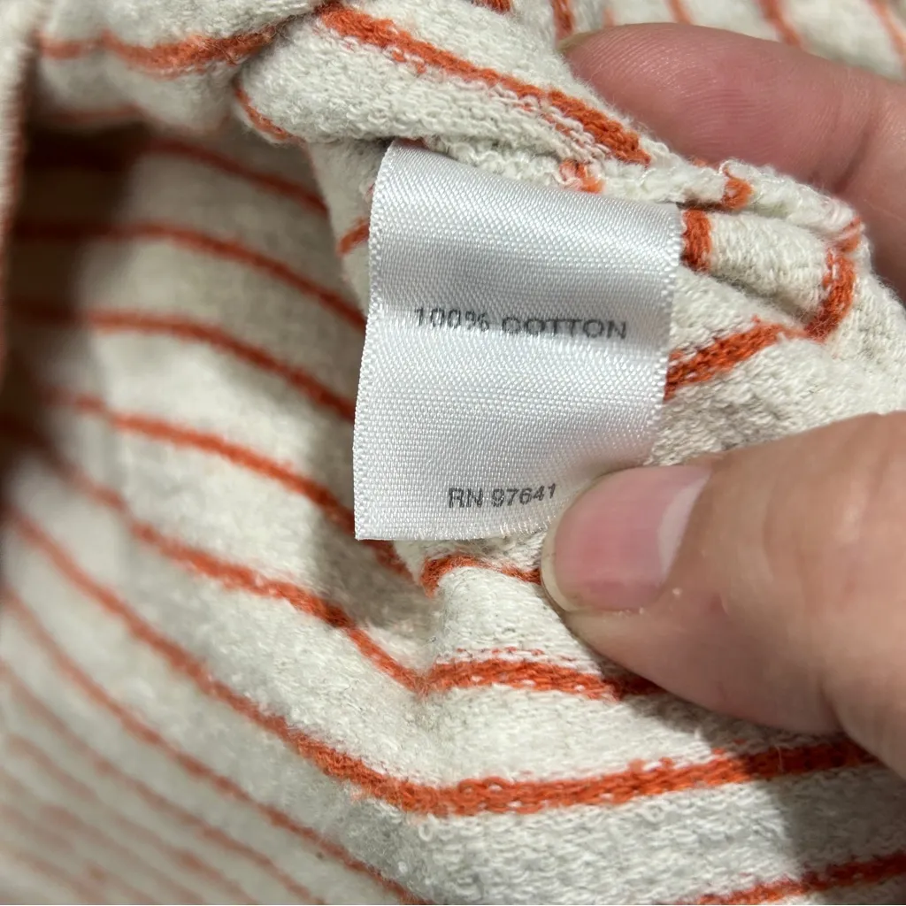 J.Jill Women's Large Petite Pullover Oatmeal Orange Stripe Tunic Sweater Cotton Size undefined - Image 8