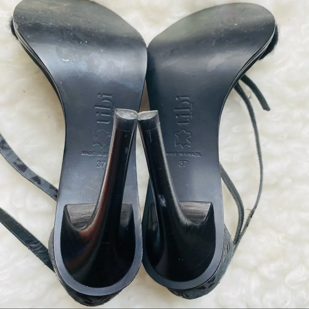 𝅺TIBI Black Wraparound Ankle Strap Sandals Eur 37 - Image 7