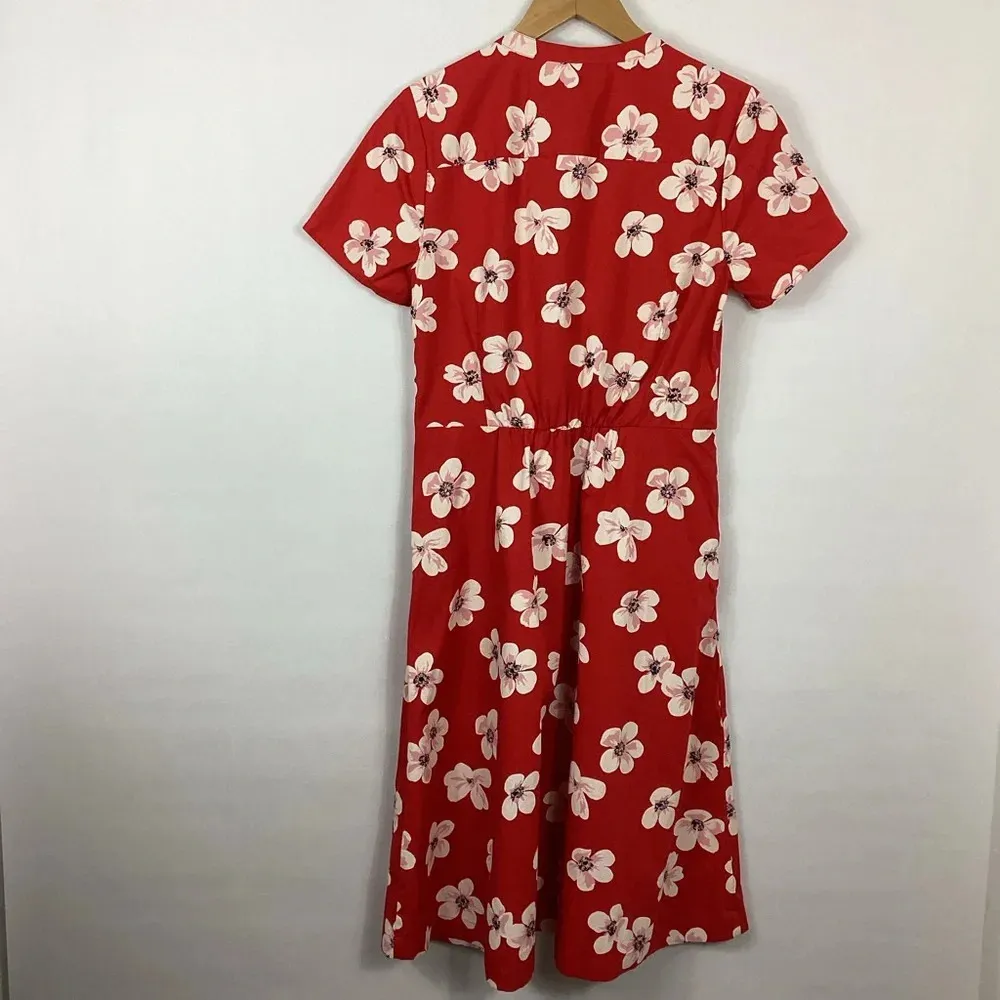 J. Crew Button Down Shirt Dress Cherry Blossom Size 4 - Image 7