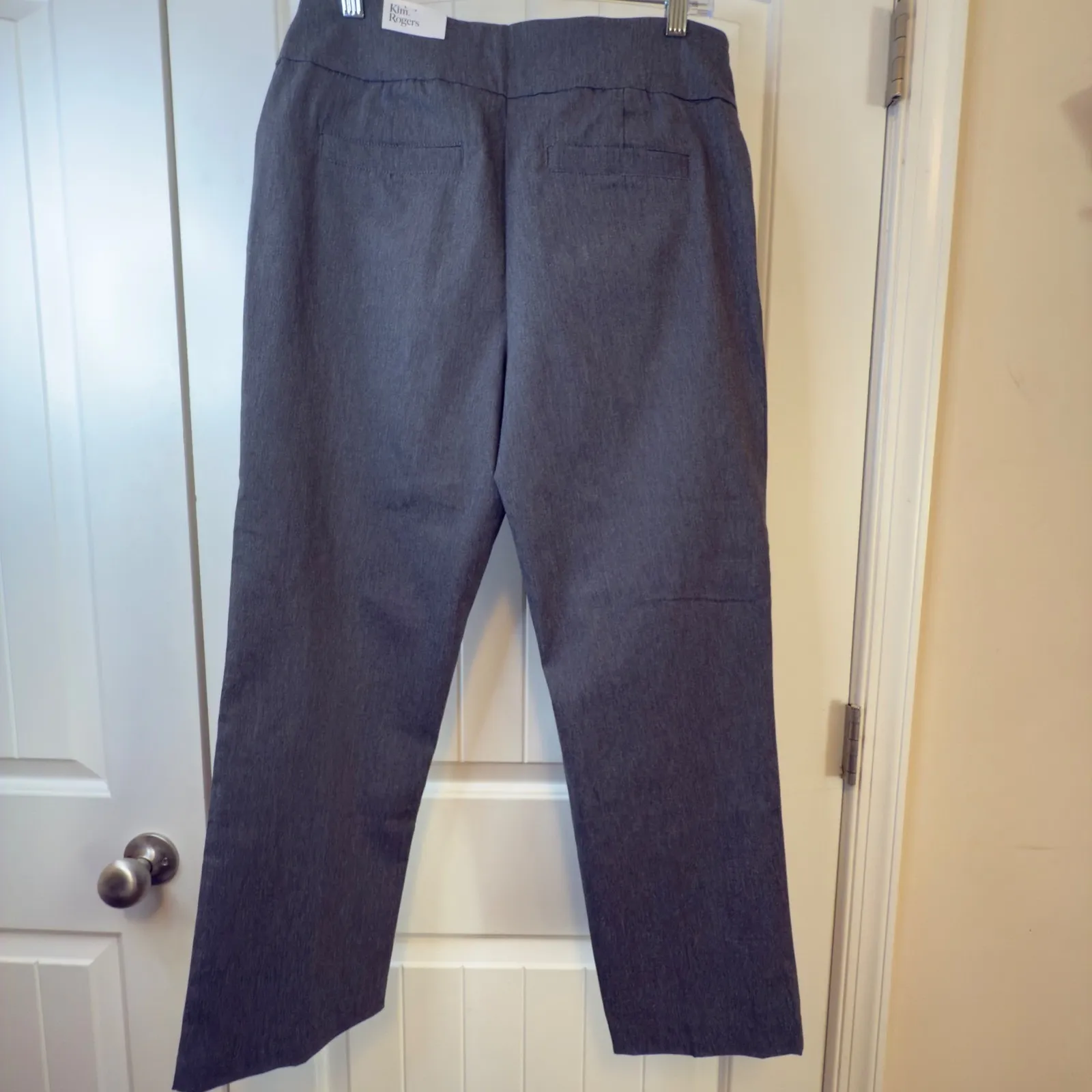 Kim Rogers Pants NWT Women's Gray Stretch Pull On Trousers Straight Leg Sz 10PS - Image 7
