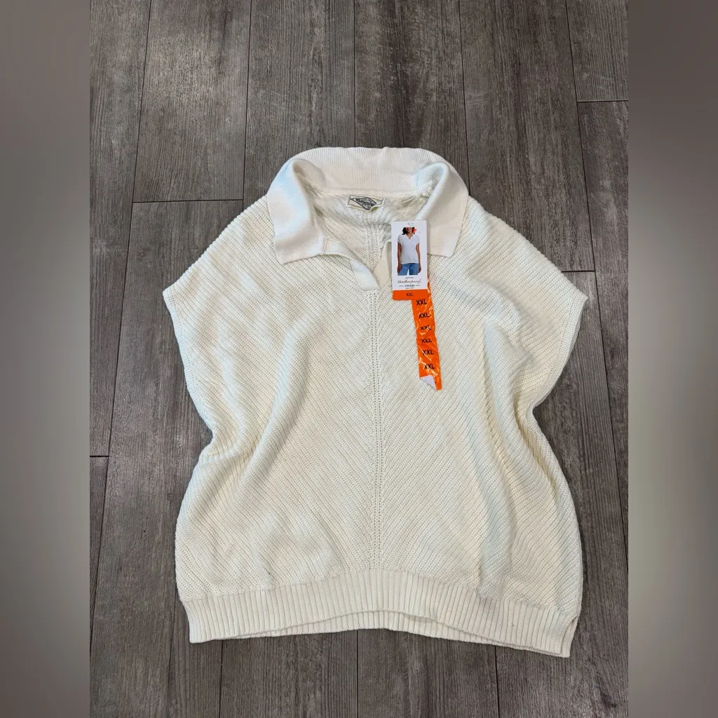 Weatherproof Vintage Cream Knit sleeves Sweater XXL - Image 3