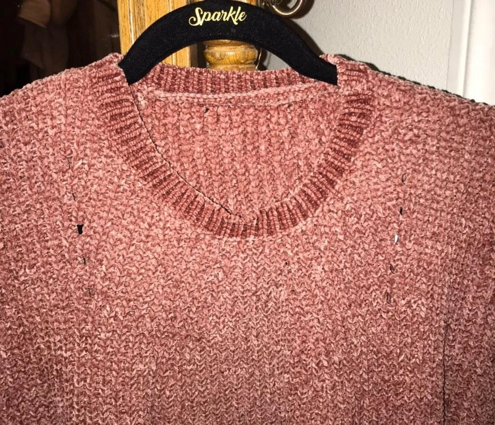 Chenille Sweater Pink Size M - Image 3