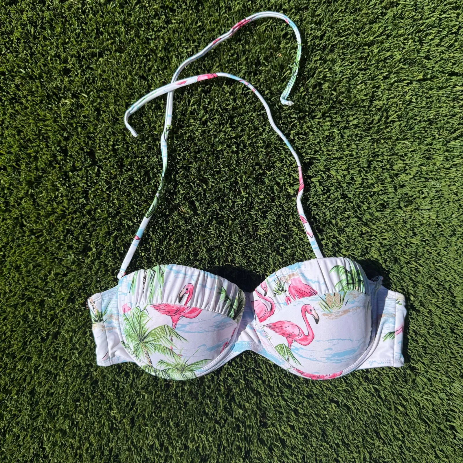 Marilyn Monroe Flamingo Print Swimsuit Bikini Set High‎ Waisted Tropical Women's - Image 2