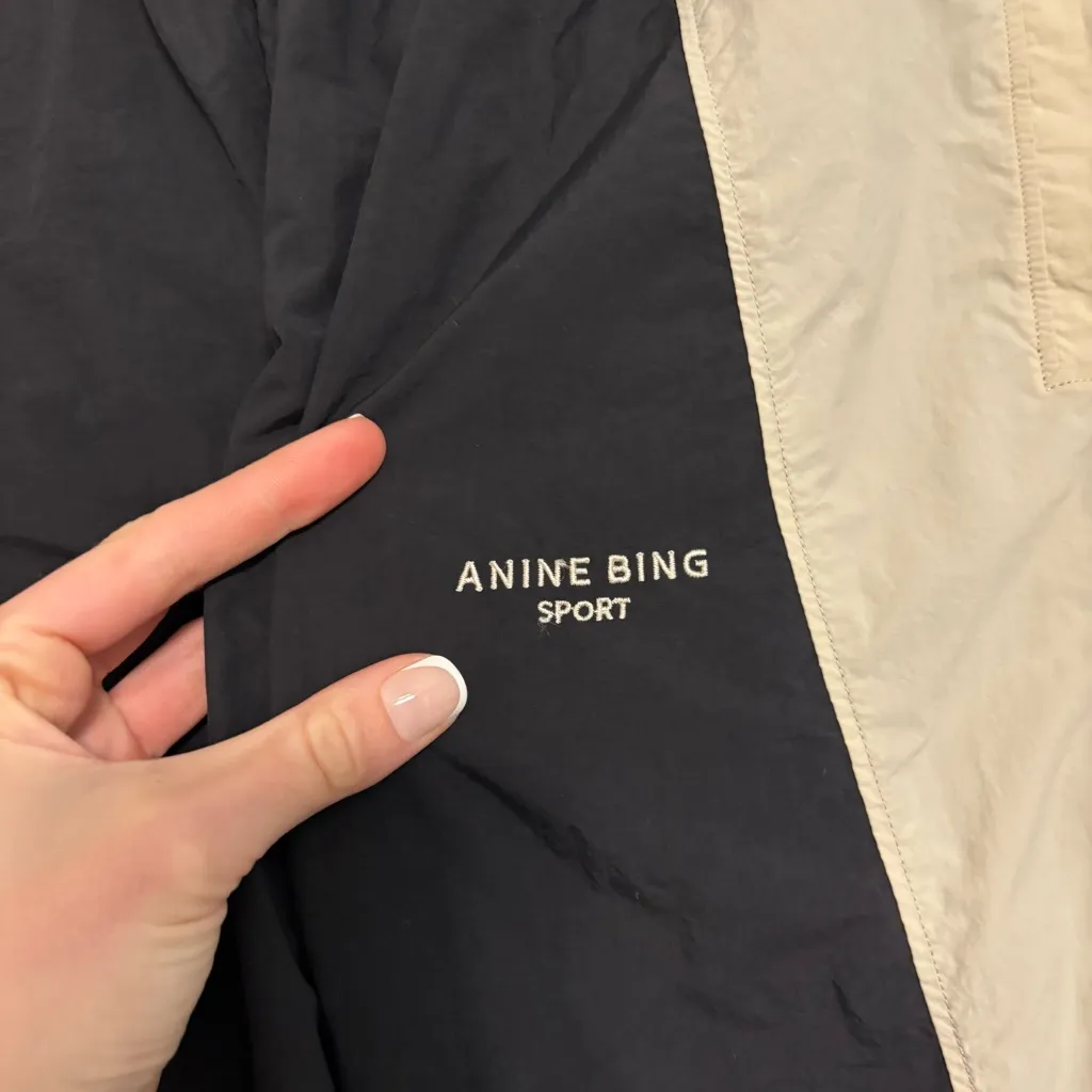 Anine Bing Emerson Joggers Black and Tan - Image 4